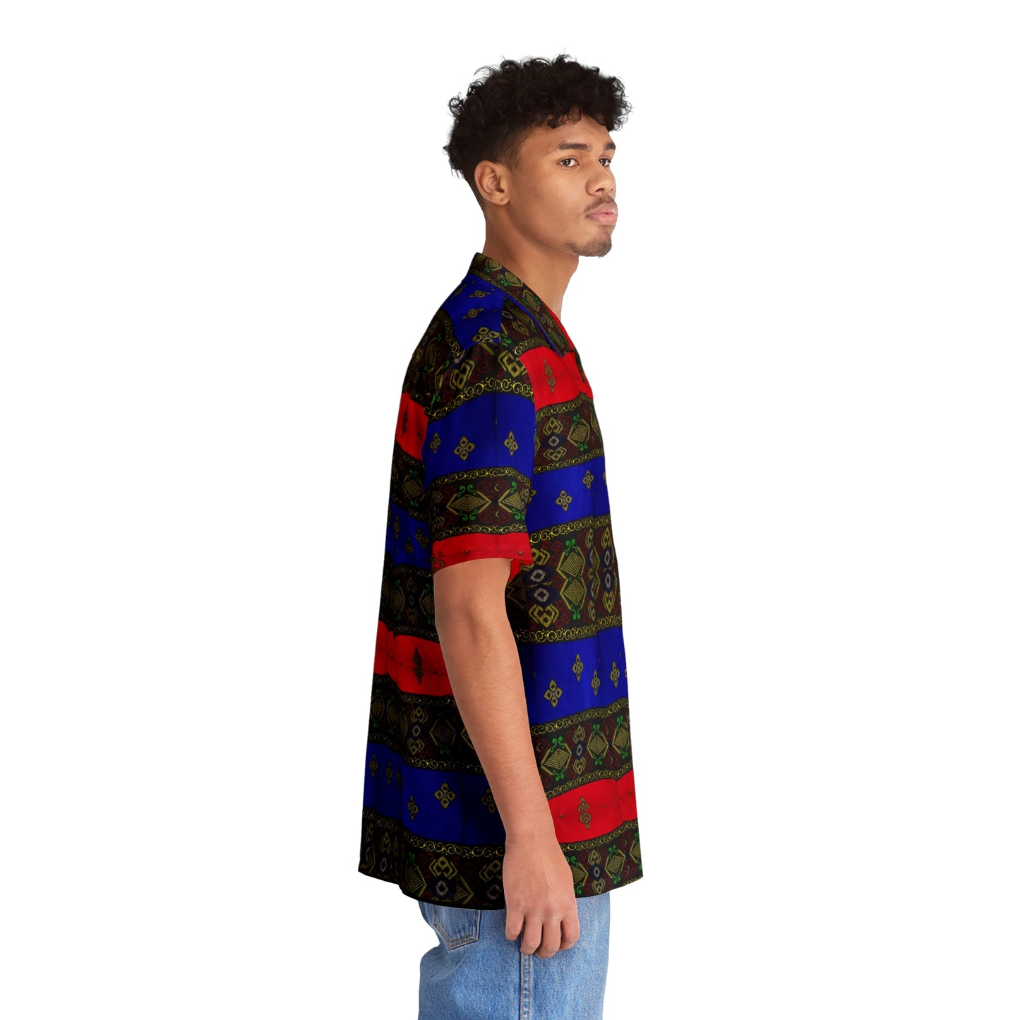 Phiippines Filipino Batik Inspired Men's Hawaiian Shirt |Mindanao batik Hawaiaan Polo Shirt