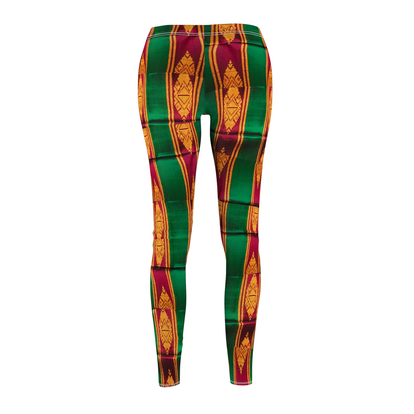 Philippines Filipino batik Mindanao Batik Inspired Women's Cut & Sew Casual Leggings | Green Abstract Batik leggings
