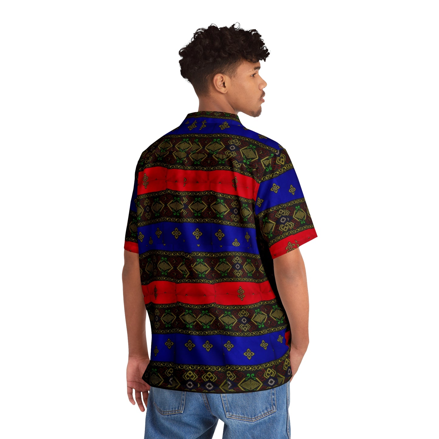 Phiippines Filipino Batik Inspired Men's Hawaiian Shirt |Mindanao batik Hawaiaan Polo Shirt