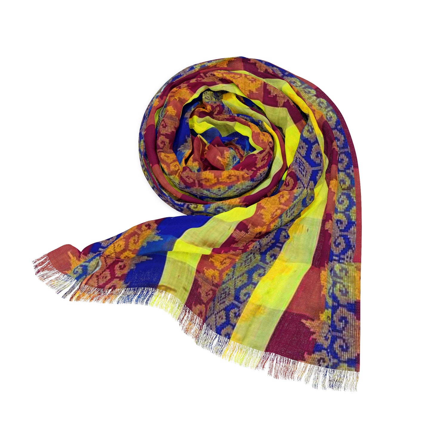 Philippines Filipino Batik inspired Light Scarf | Mindanao batik inspired Crisply PRINTED One sided scarf