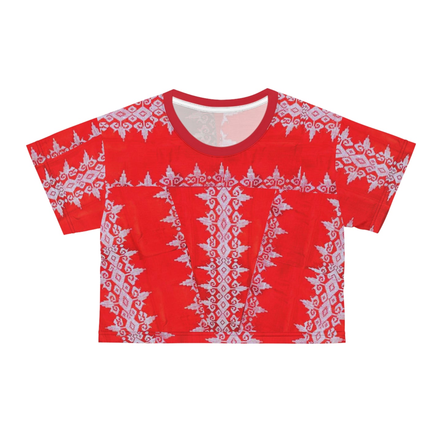 Philippines Filipino Midanao BAtik inspired top tee for ladies. crisply Printed Red Philippine Womens Shirt