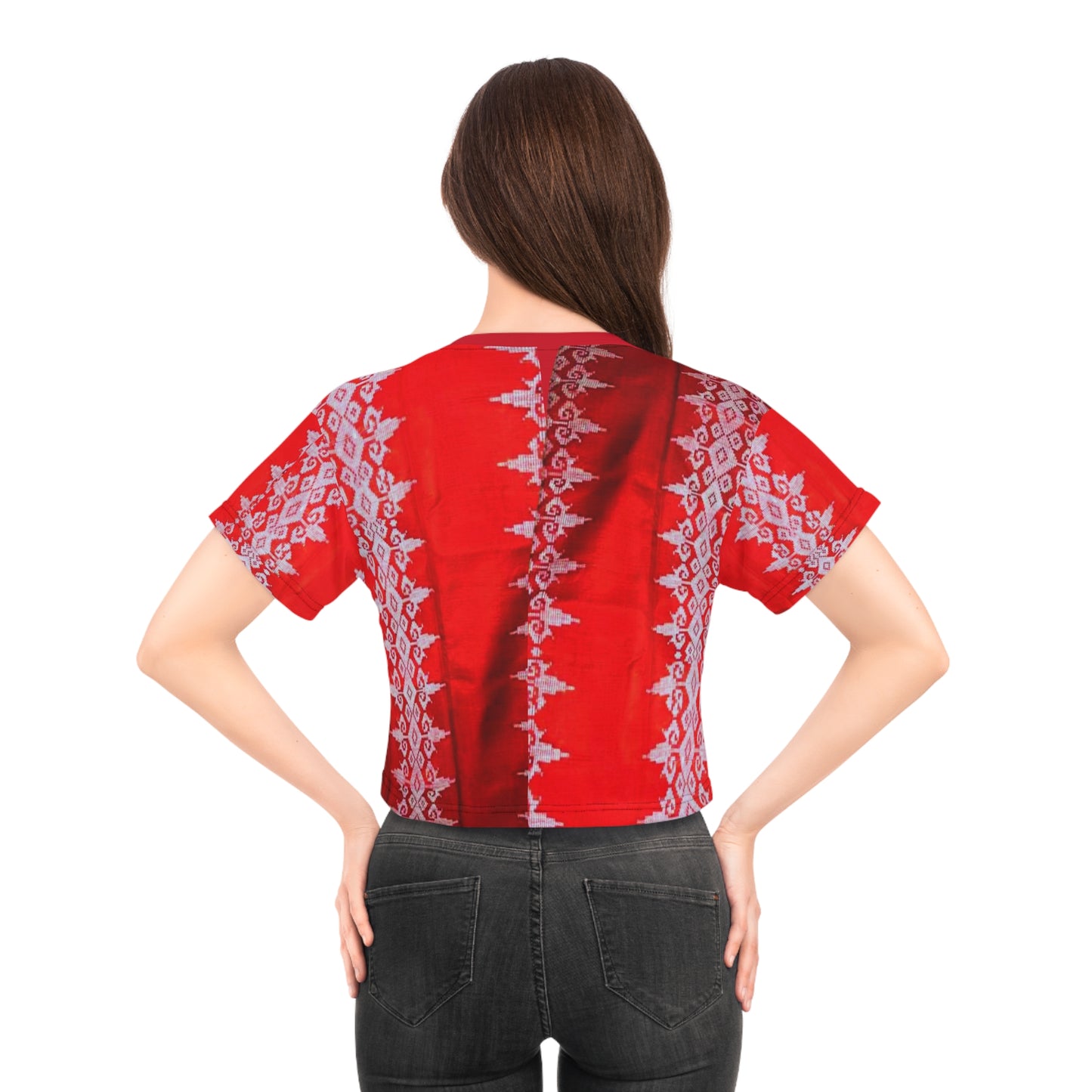 Philippines Filipino Midanao BAtik inspired top tee for ladies. crisply Printed Red Philippine Womens Shirt