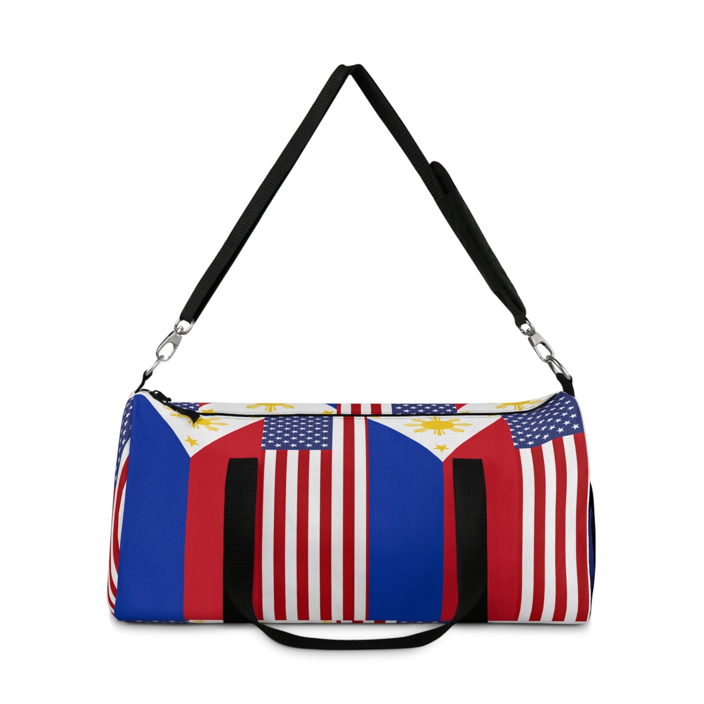 Philippines USA Mixed Flag Duffek BagDuffel bag | Crisply Printed Philippines USA Mixed Flag bag | Filipino Summer travel bag