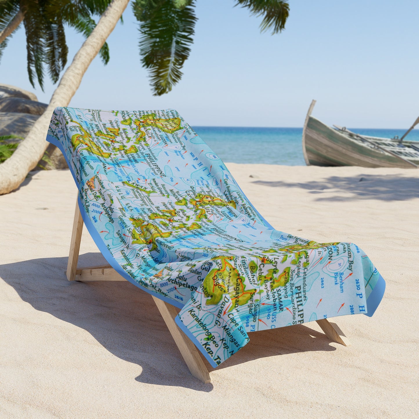 Philippine Map beach Towel | Filipino map Towel | Philippine Archipelago map summer beach towel