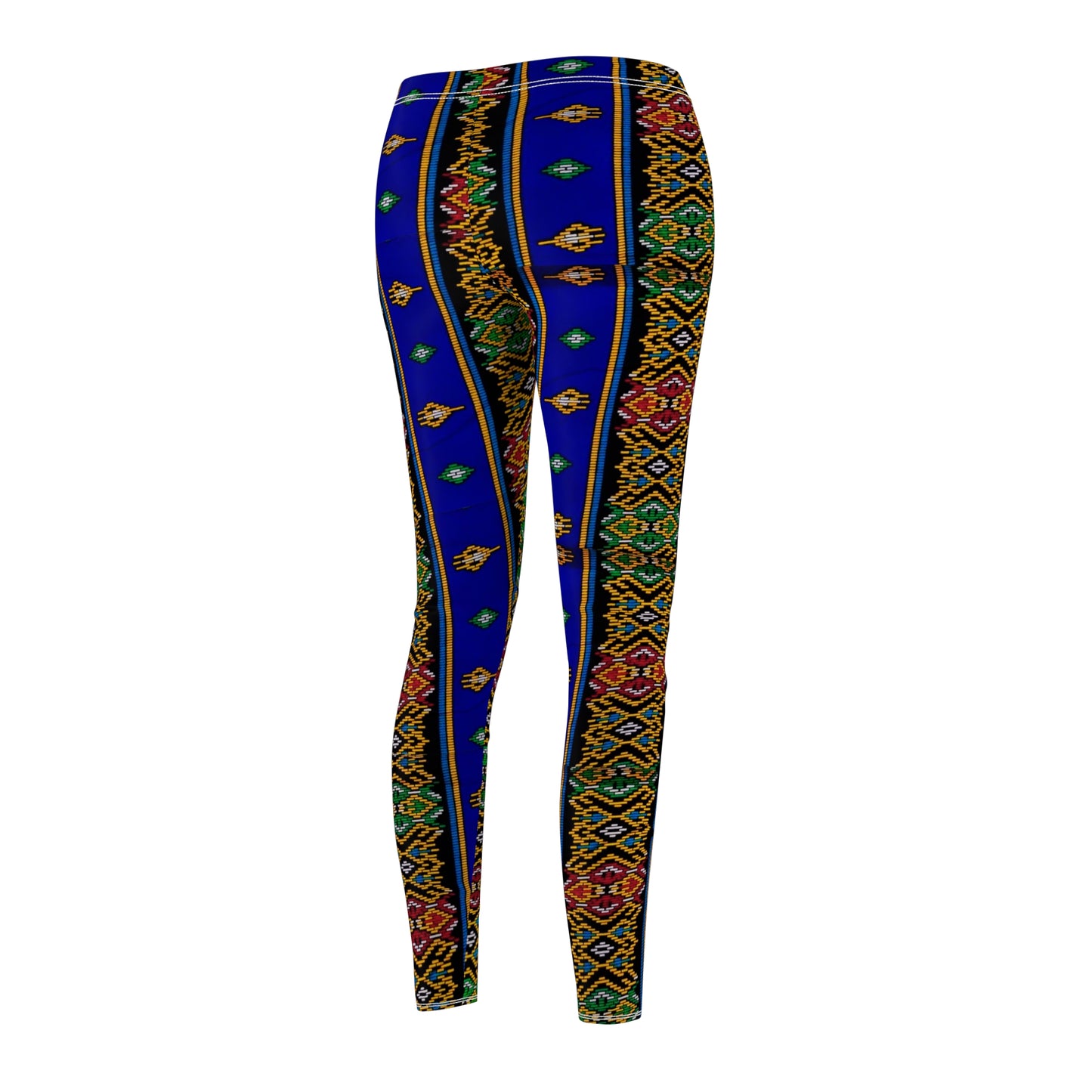 Philippines Filipino Mindanao batik Inspired Women's Cut & Sew Casual Leggings | Abstract blue themed batik Leggings