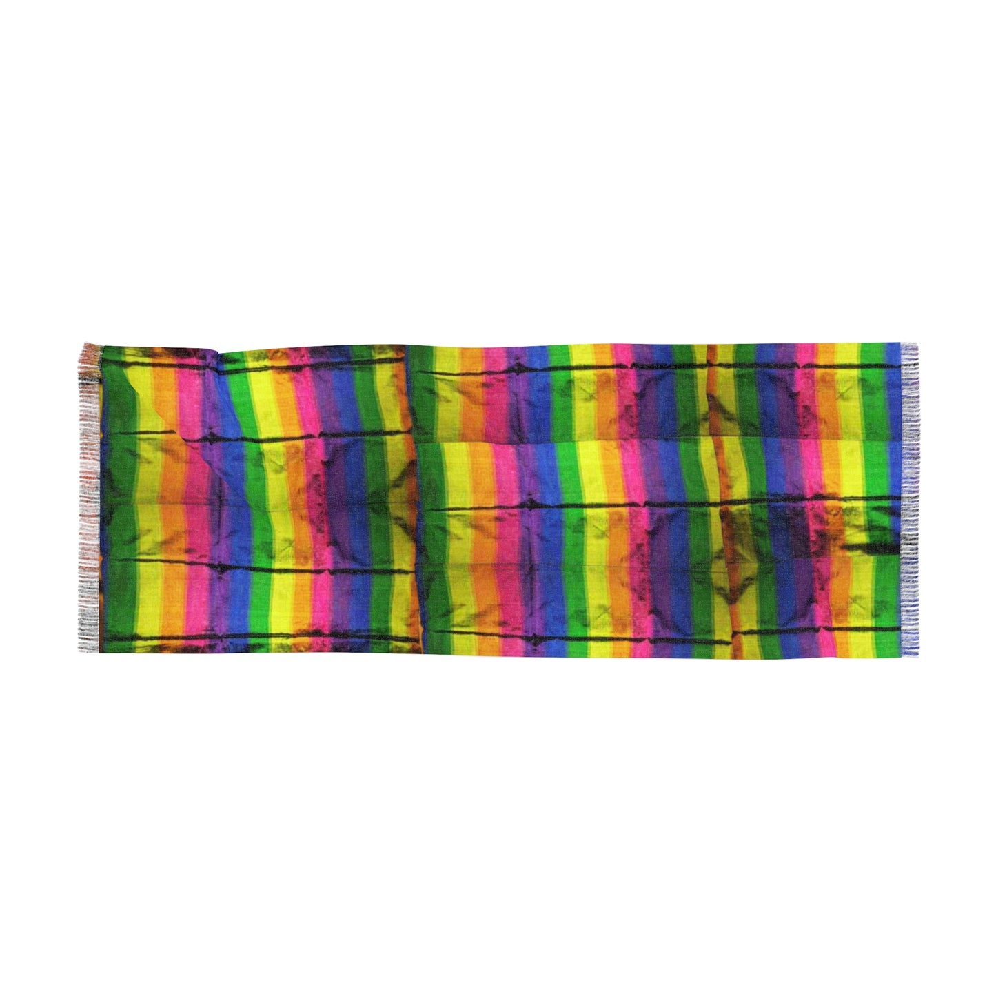 Philippines Filipino rainbow Batik inspired Light Scarf | Mindanao batik inspired rugged rainbow theme. Crisply PRINTED One sided scarf