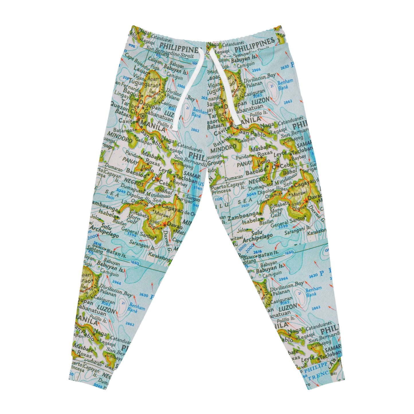 Philippine Map Inspired Athletic Joggers | Multi Cultural Filipino Clothing | Philippine Independence Day Attire.