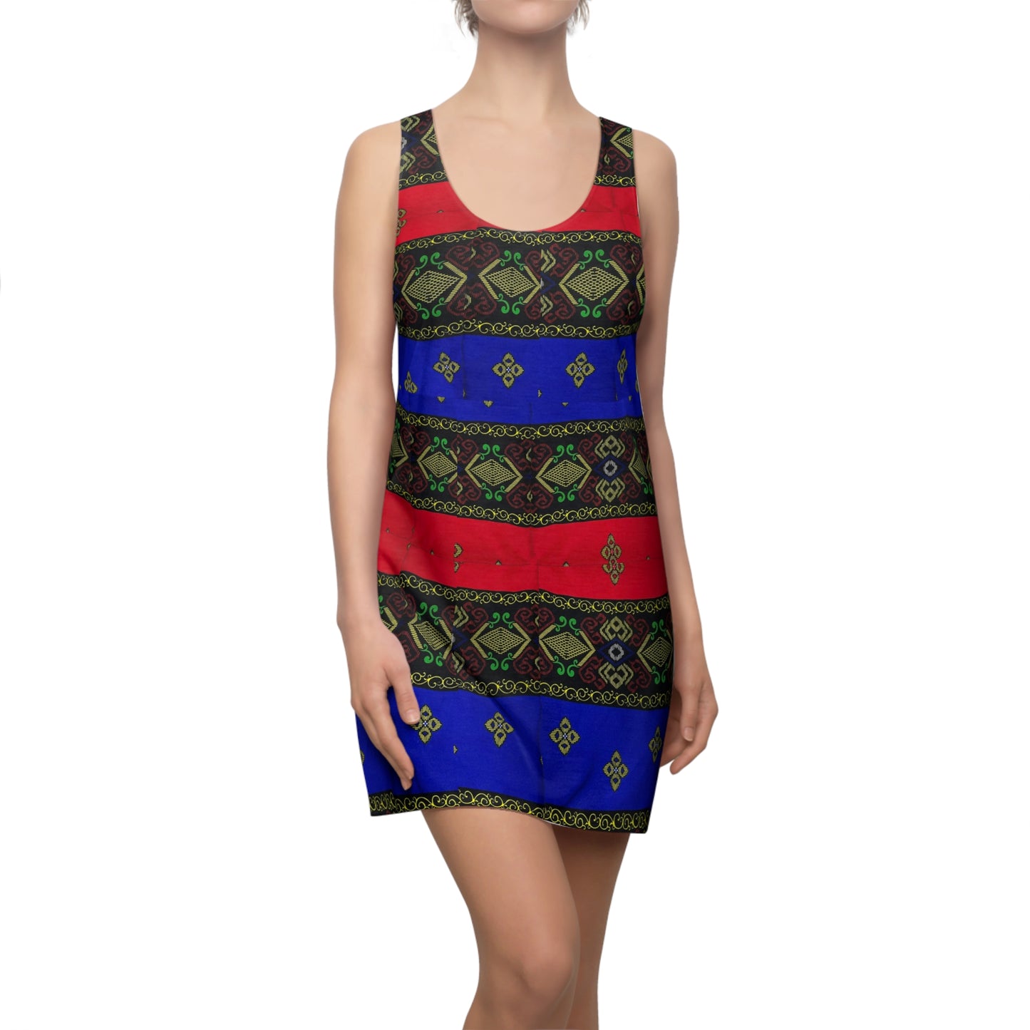 Philippines Filipino batik Inspired Summer Dress | Filipino Womens Cut & Sew Racerback Dress |