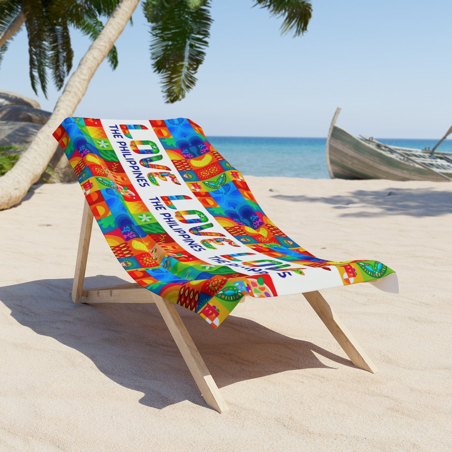 Philippines Filipino "Love the Philippines " Beach Towel Filipino Summer Beach Towel