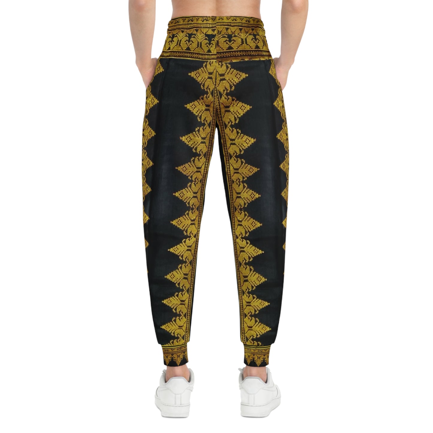 Philippine Batik Inspired crisply PRINTED Athletic Joggers | Black & Gold batik theme Multi Cultural | Independence Day Attire.