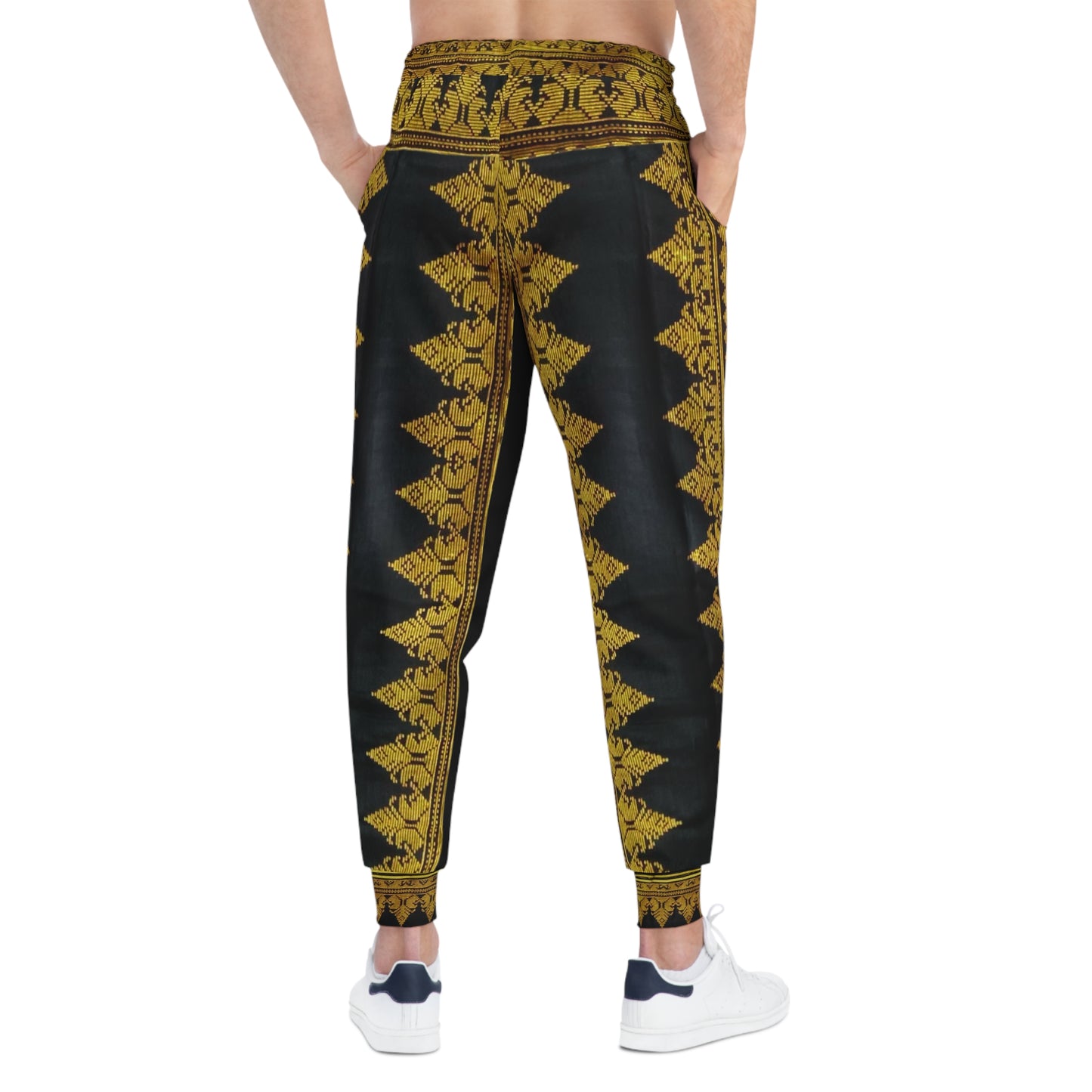 Philippine Batik Inspired crisply PRINTED Athletic Joggers | Black & Gold batik theme Multi Cultural | Independence Day Attire.