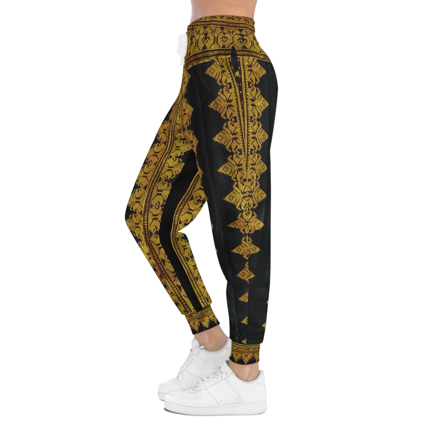 Philippine Batik Inspired crisply PRINTED Athletic Joggers | Black & Gold batik theme Multi Cultural | Independence Day Attire.