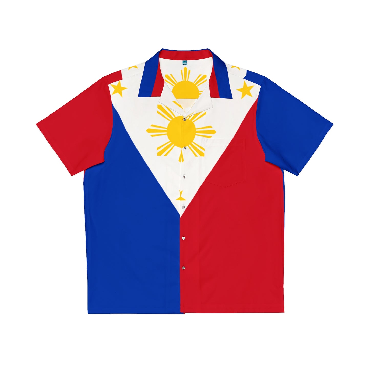 Philippines FilipinoFlag Inspired Men's Hawaiian Shirt | Multi Cultural Mens Costume | Philippine Independence day Celebration