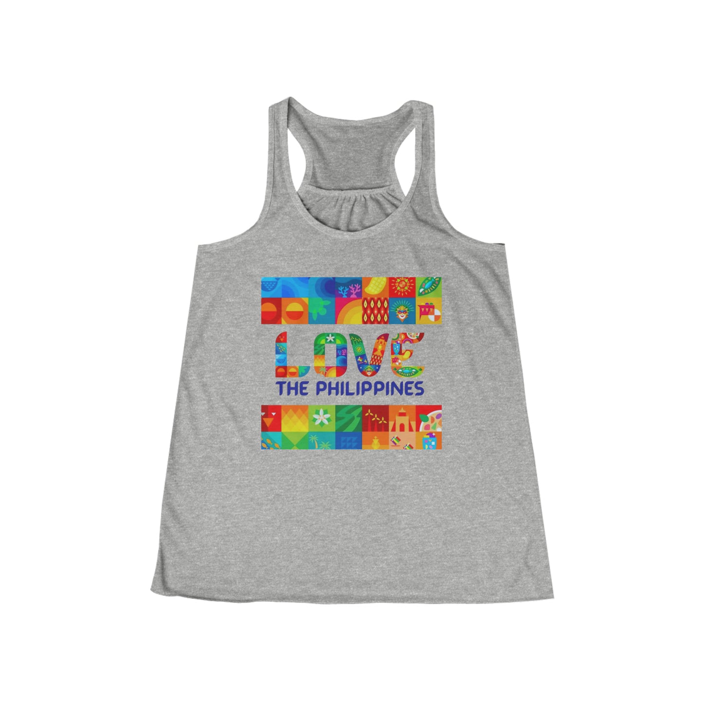 Philippines Filipino Love the Philippines Women's Flowy Racerback Tank | Philippine tank top