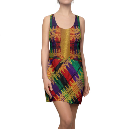 Philippines Filipino Batik Inspired Racerback Dress | Crisply PRINTED Multi Cultural dress | Mindanao Batik Theme