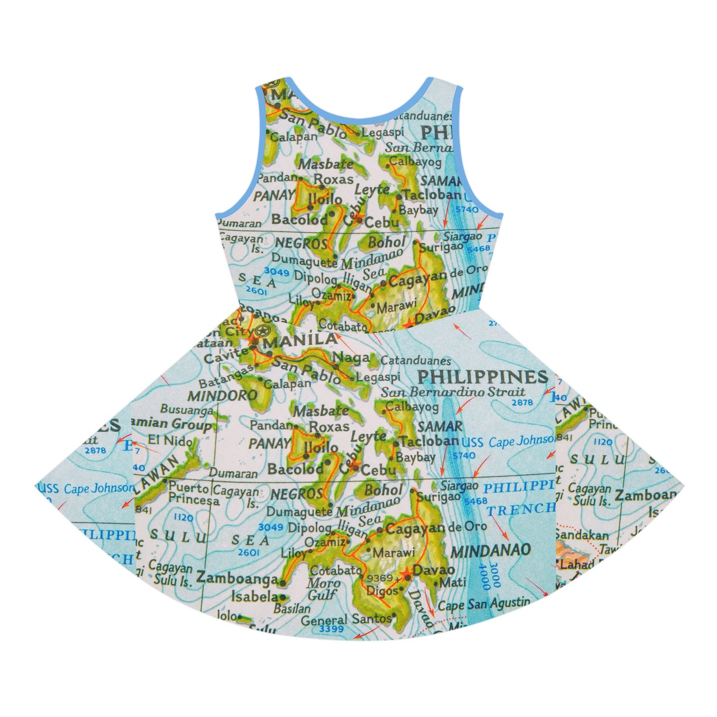 Philippine Map Sundress for kids |Filipino Culltural Sundress Girls Costume | Independence day celebration Kids Costume