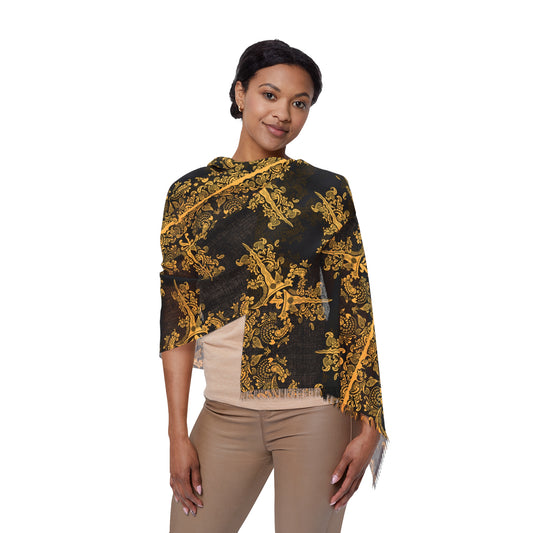 Philippines Filipino Batik inspired Light Scarf | Mindanao batik inspired Crisply PRINTED One sided scarf