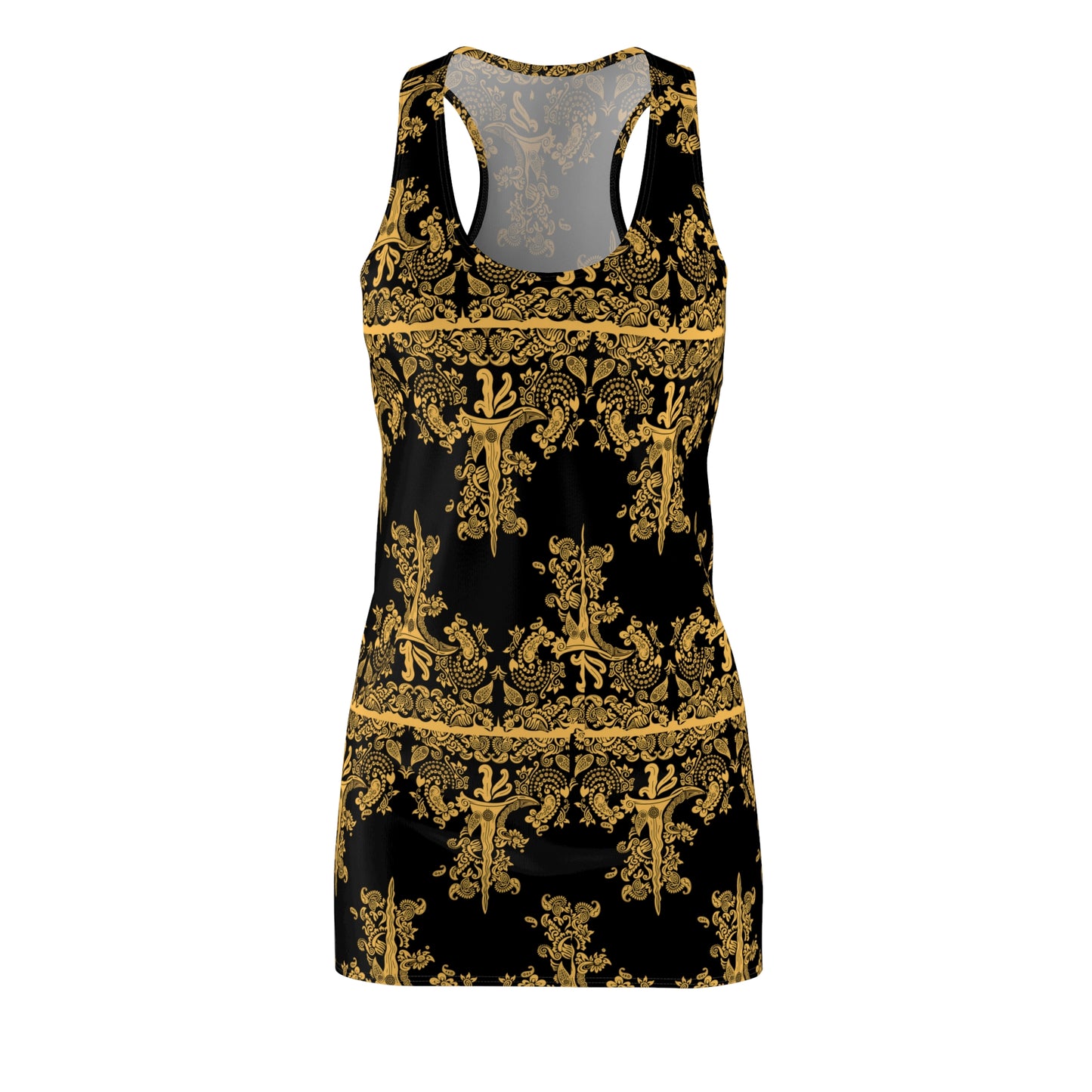 Philippines Batik Inspired Black and Gold theme Racerback Dress | Filipino Multi Cultural dress | Phil Independence day Celebration Attire