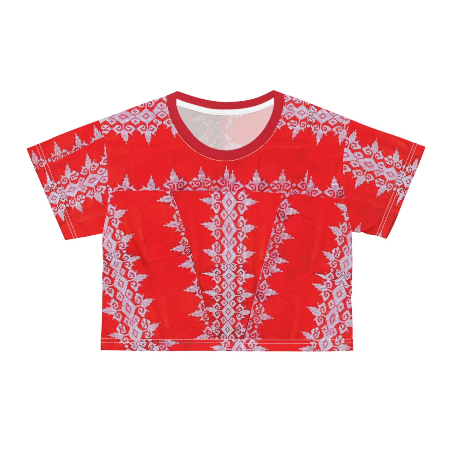 Philippines Filipino Midanao BAtik inspired top tee for ladies. crisply Printed Red Philippine Womens Shirt