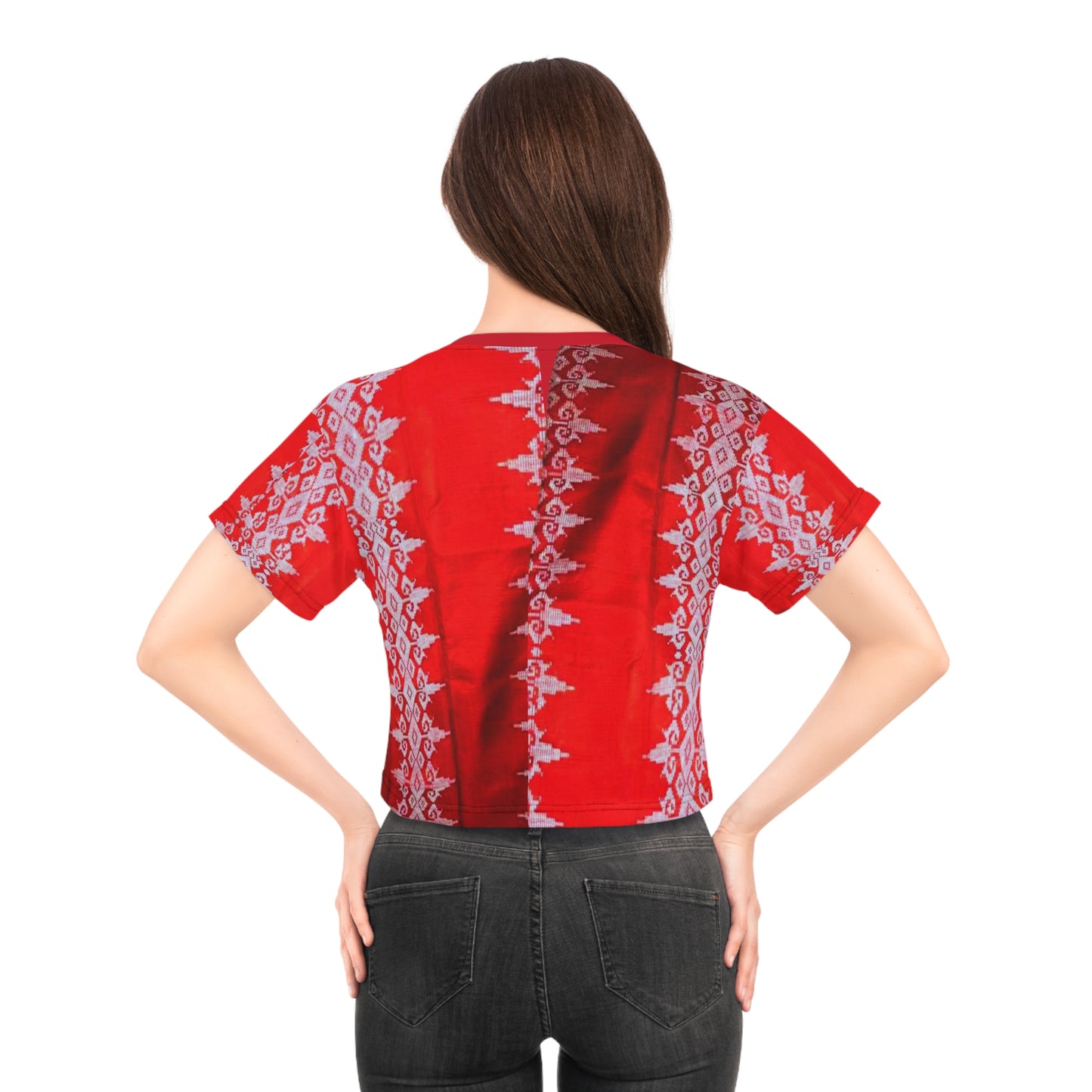Philippines Filipino Midanao BAtik inspired top tee for ladies. crisply Printed Red Philippine Womens Shirt