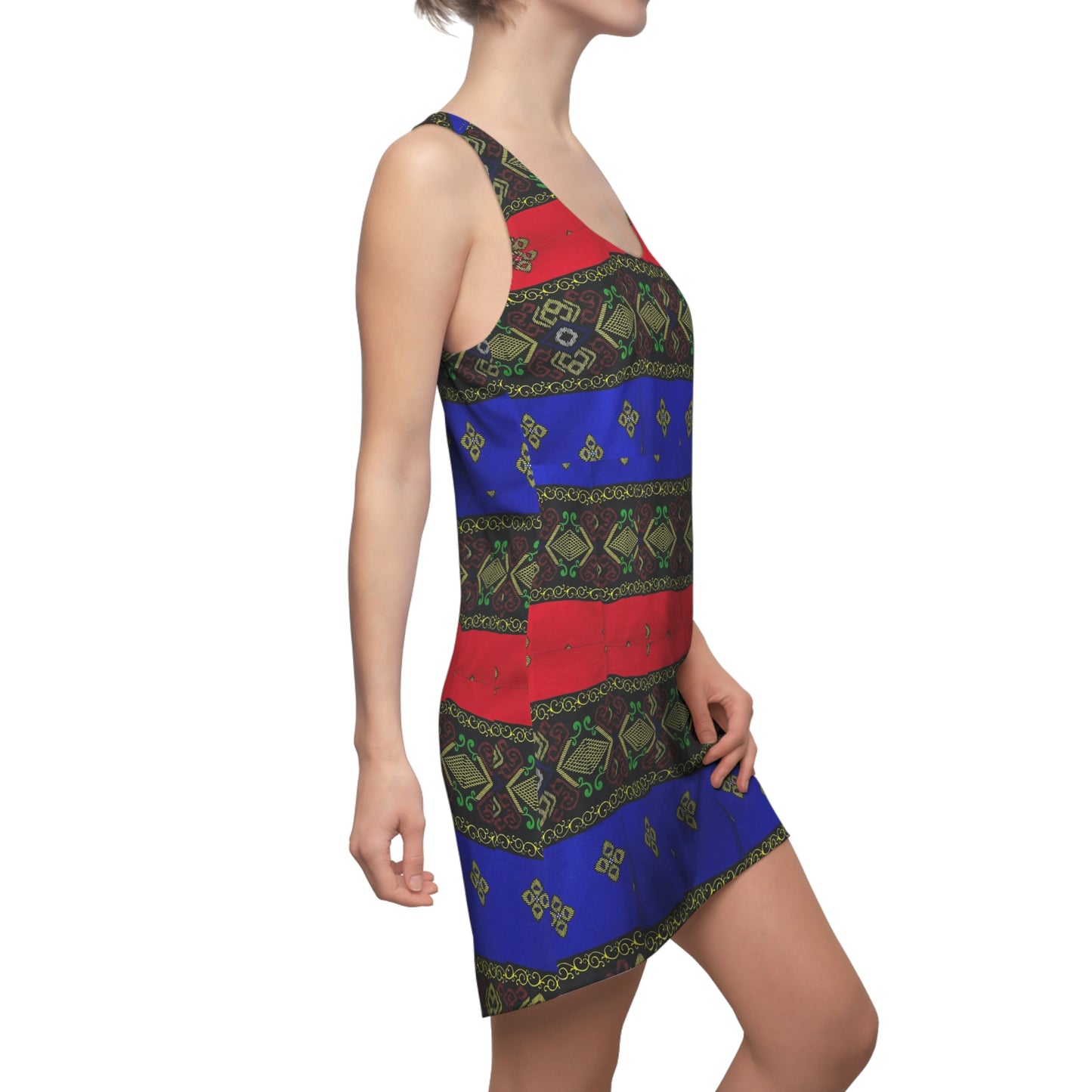 Philippines Filipino batik Inspired Summer Dress | Filipino Womens Cut & Sew Racerback Dress |
