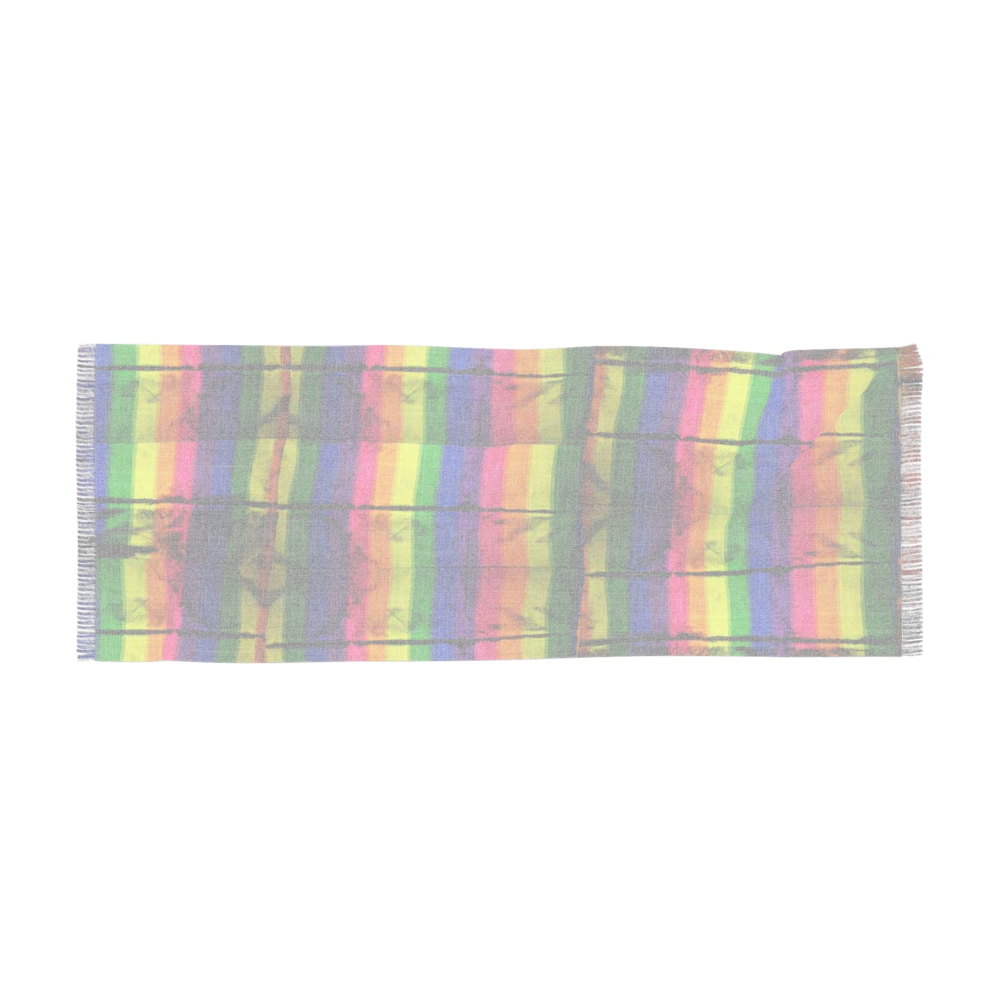 Philippines Filipino rainbow Batik inspired Light Scarf | Mindanao batik inspired rugged rainbow theme. Crisply PRINTED One sided scarf