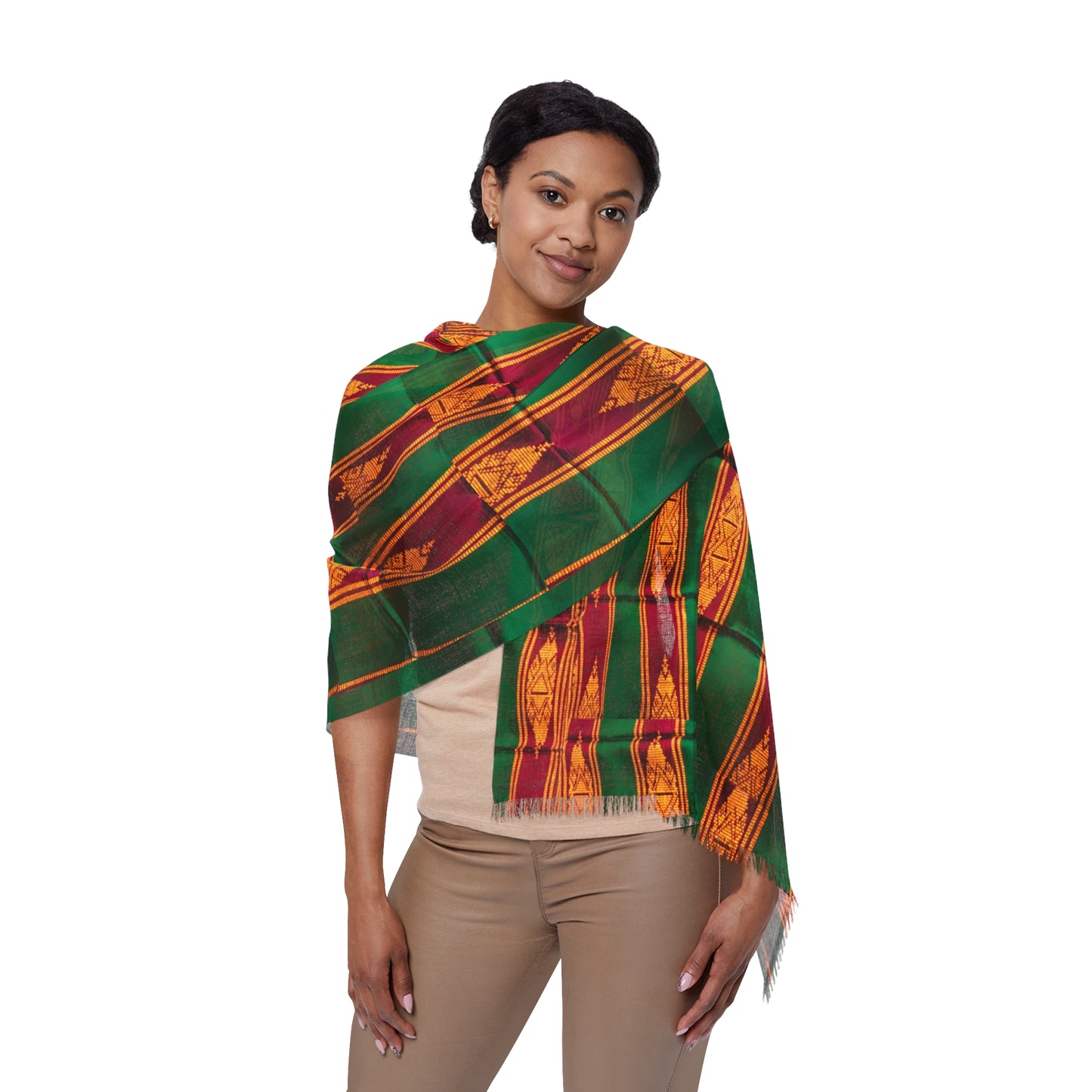 Philippines Filipino Batik Inspired Light Scarf | Midnanao batik Crisply PRINTED light scarf