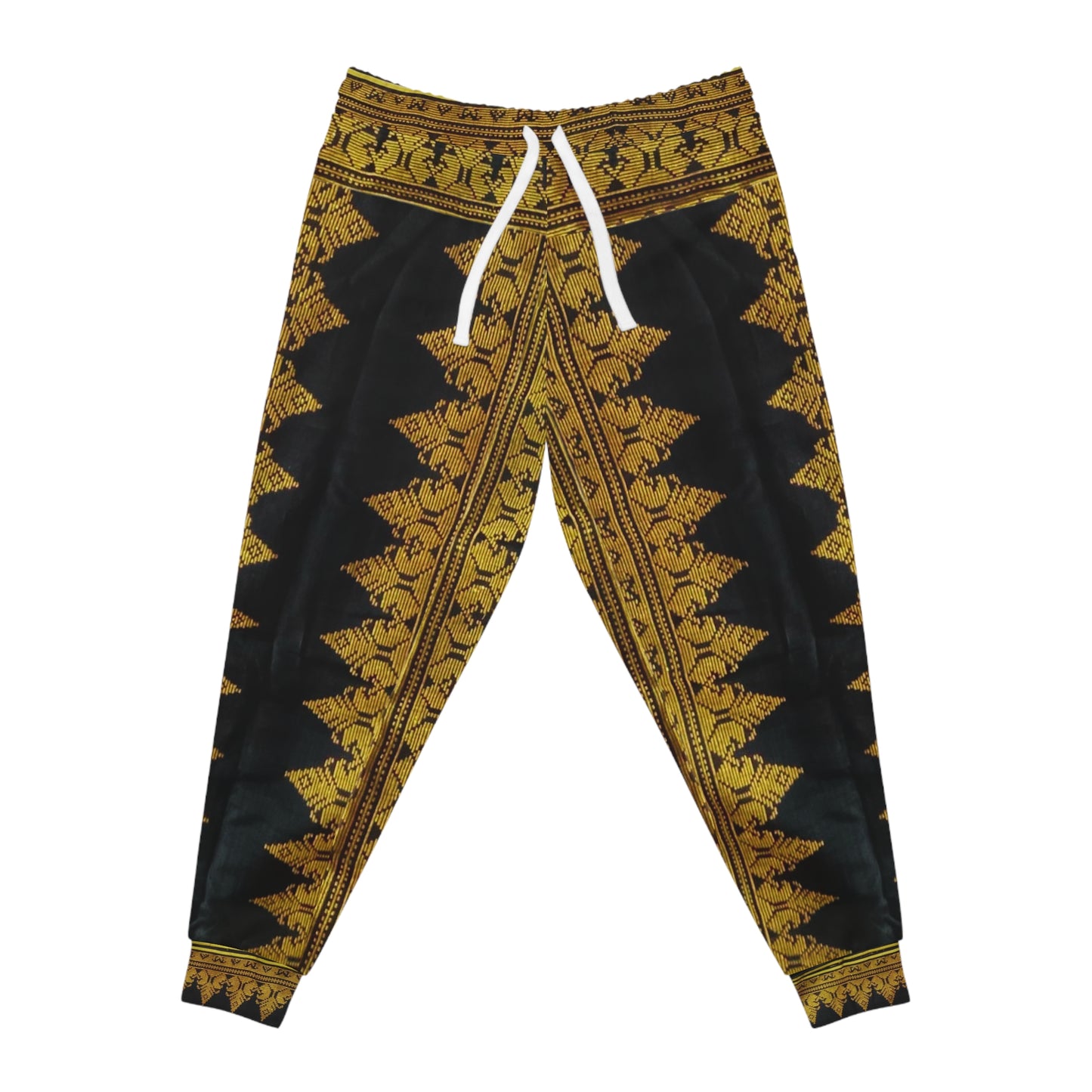 Philippine Batik Inspired crisply PRINTED Athletic Joggers | Black & Gold batik theme Multi Cultural | Independence Day Attire.