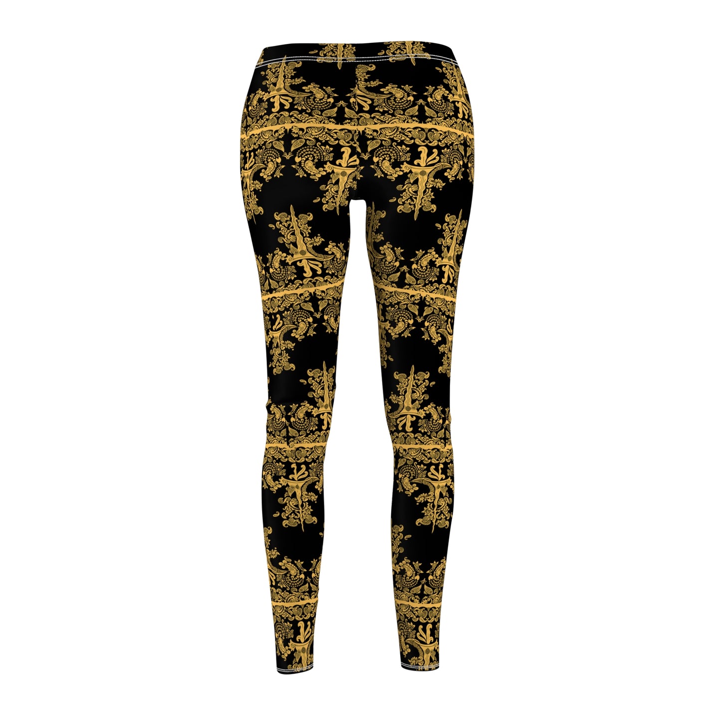 Philippines Filipino batik Mindanao Batik Inspired Women's Cut & Sew Casual Leggings | Black Batik leggings