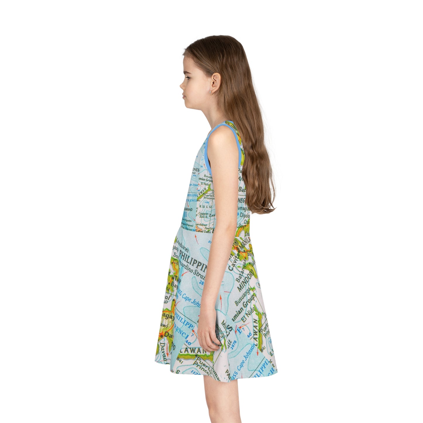 Philippine Map Sundress for kids |Filipino Culltural Sundress Girls Costume | Independence day celebration Kids Costume