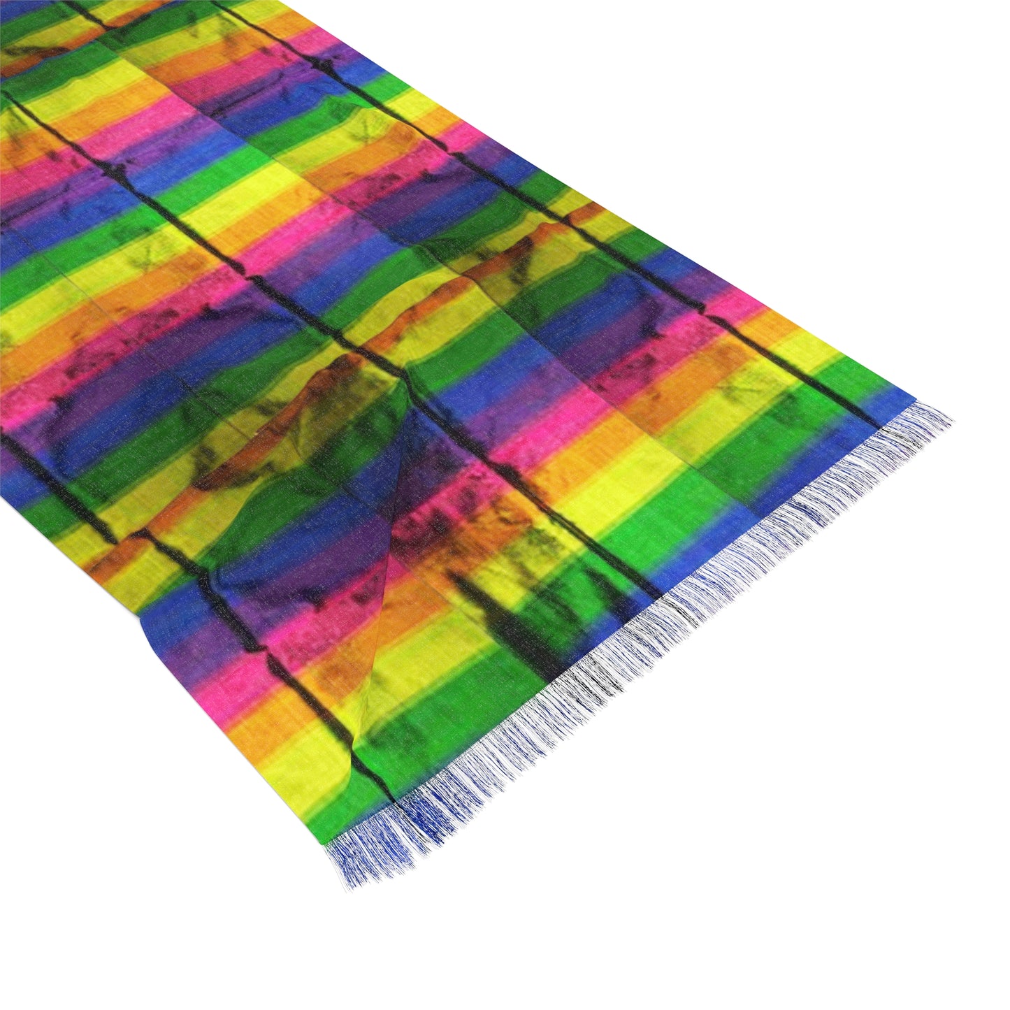 Philippines Filipino rainbow Batik inspired Light Scarf | Mindanao batik inspired rugged rainbow theme. Crisply PRINTED One sided scarf