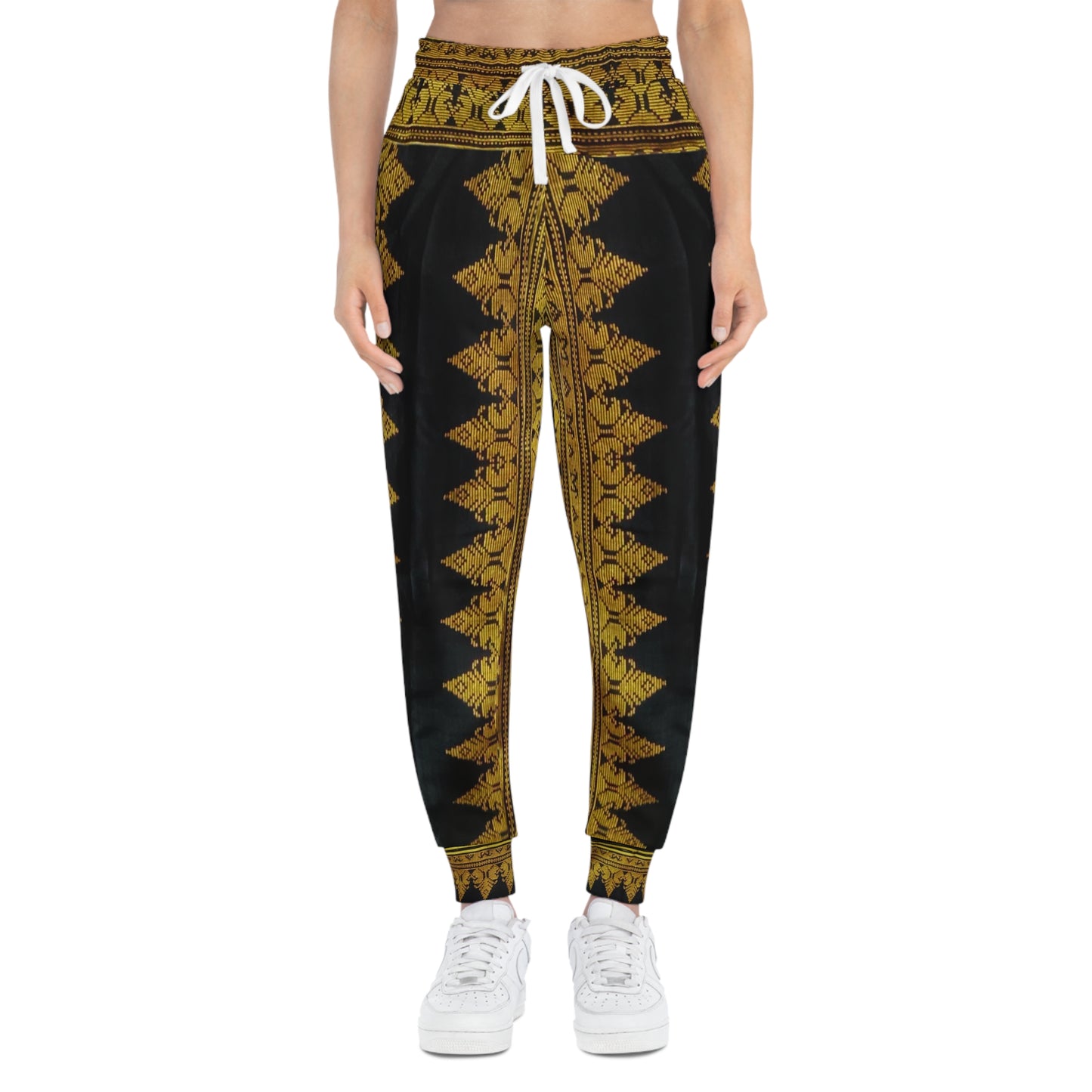 Philippine Batik Inspired crisply PRINTED Athletic Joggers | Black & Gold batik theme Multi Cultural | Independence Day Attire.