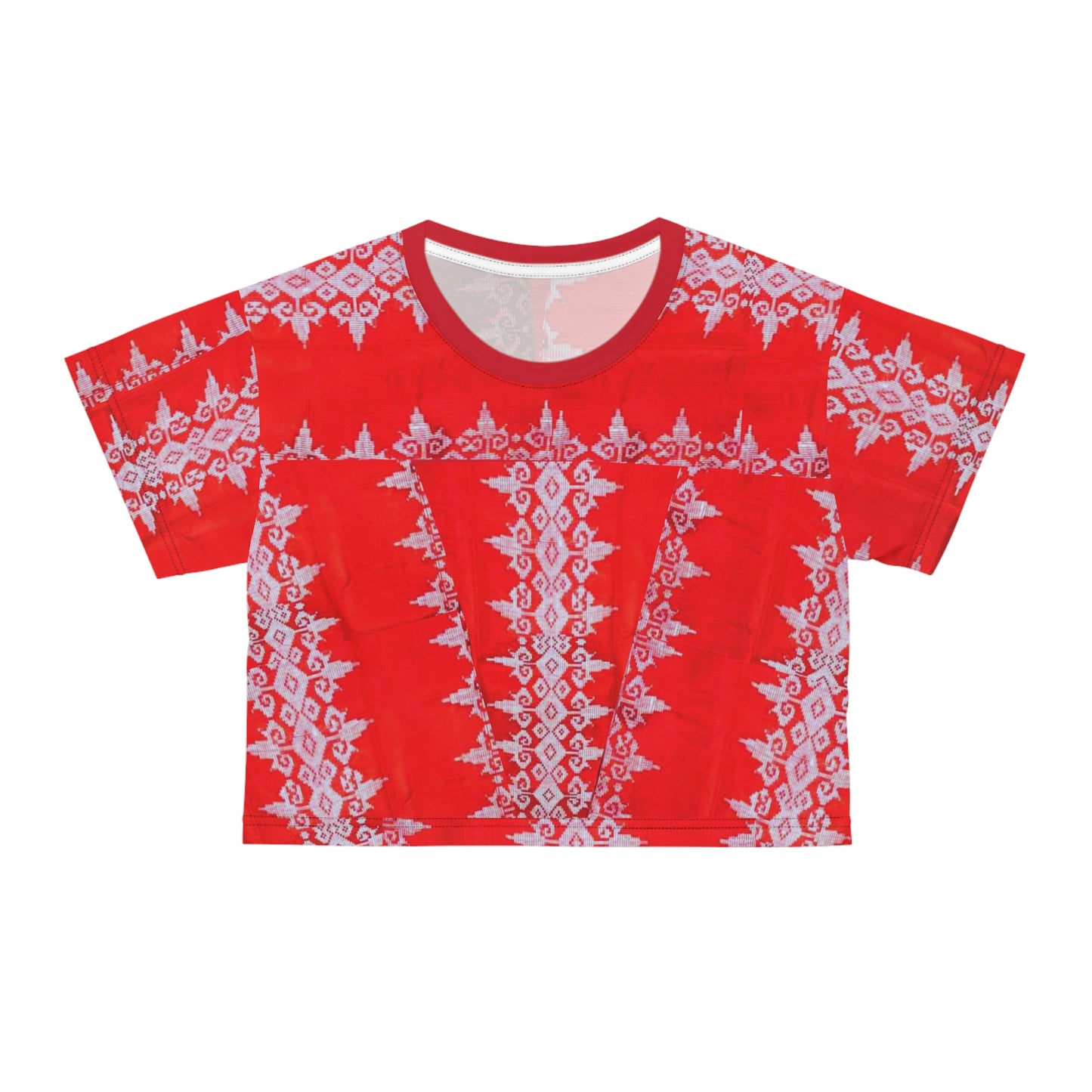 Philippines Filipino Midanao BAtik inspired top tee for ladies. crisply Printed Red Philippine Womens Shirt