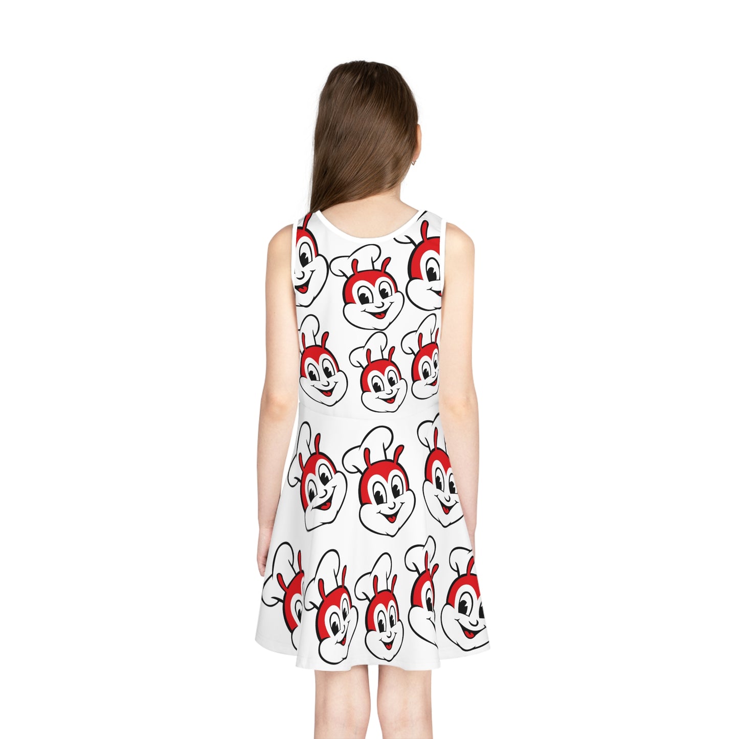 Philippines Filipino Jollibee Girls' Sleeveless Sundress| Kids Jollibee Dress | Unique Filipino gift idea for girls