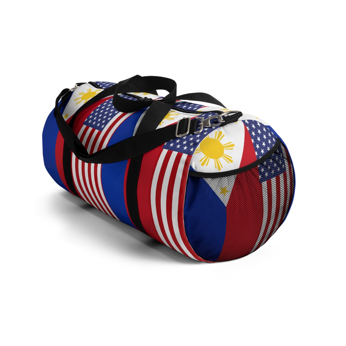 Philippines USA Mixed Flag Duffek BagDuffel bag | Crisply Printed Philippines USA Mixed Flag bag | Filipino Summer travel bag