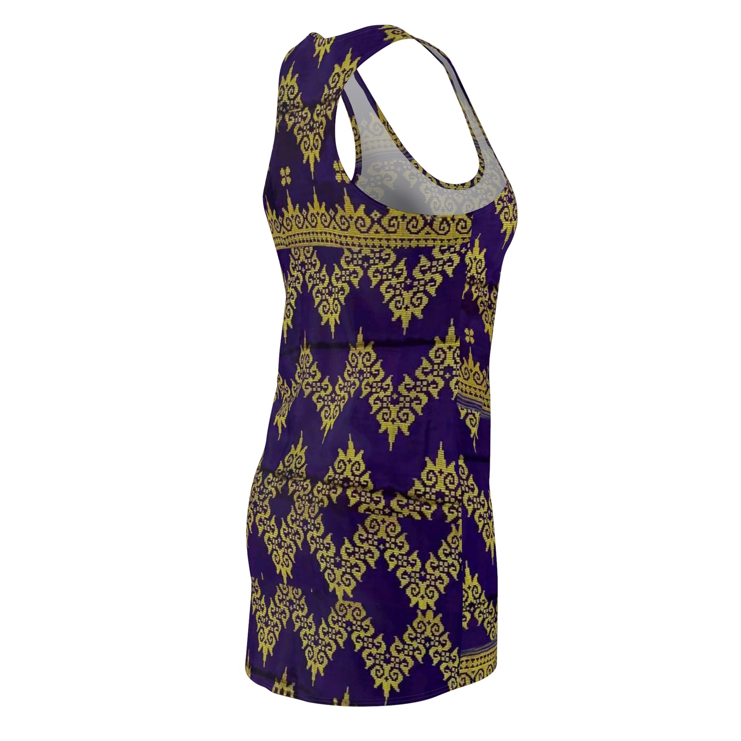 Philippines Filipino Batik Inspired Racerback Dress | Mindanao Purple Batik Crisply PRINTED Multi Cultural dress
