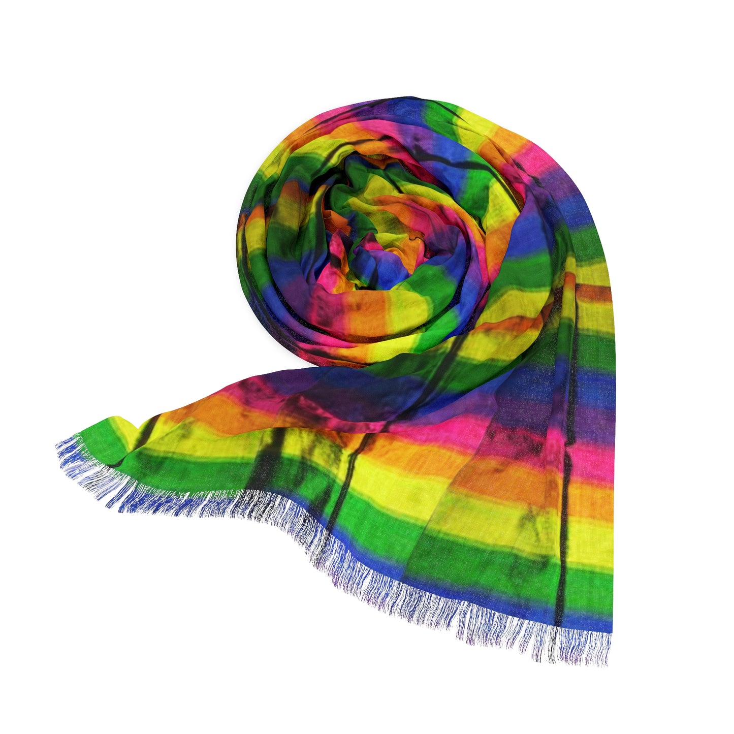 Philippines Filipino rainbow Batik inspired Light Scarf | Mindanao batik inspired rugged rainbow theme. Crisply PRINTED One sided scarf