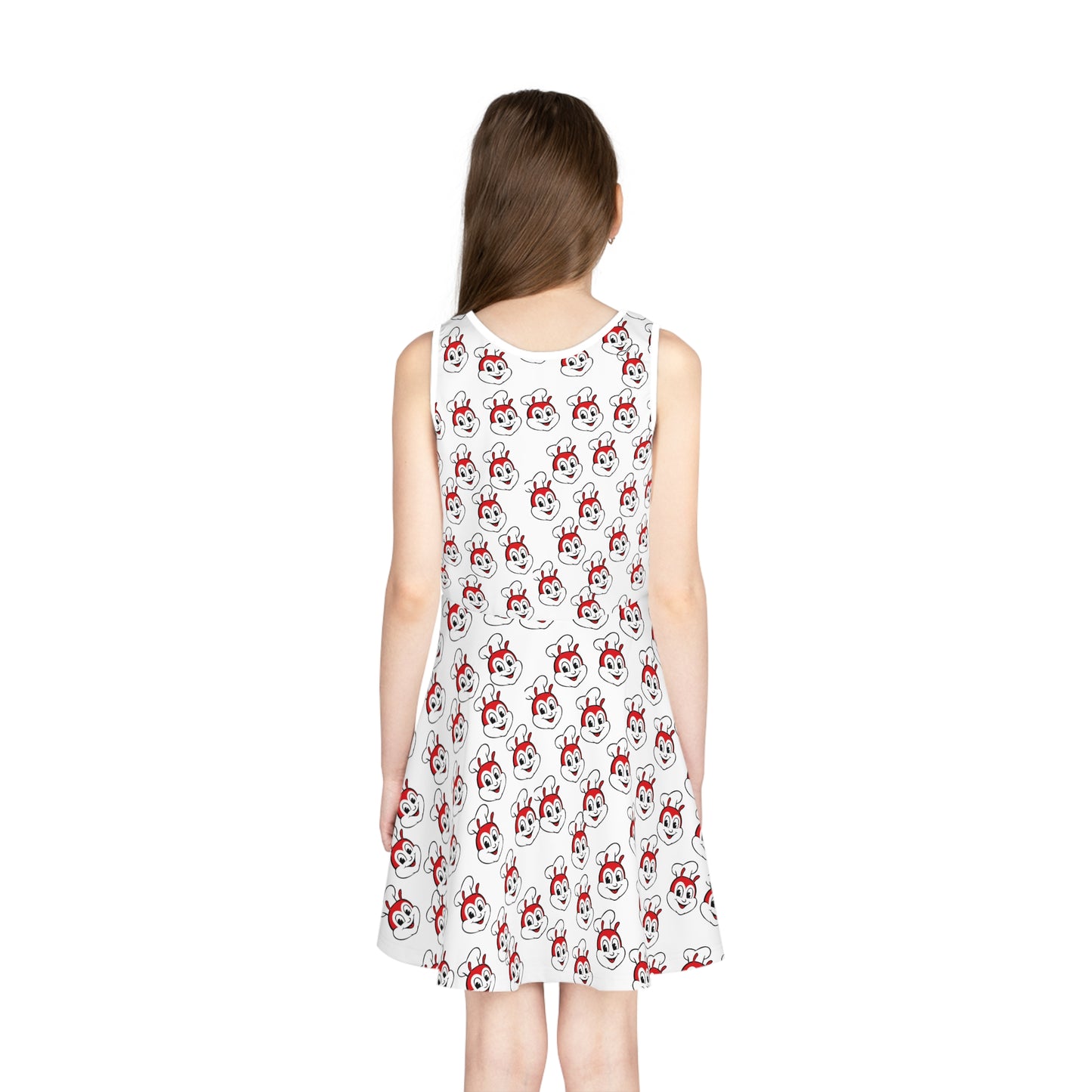 Philippines Filipino Jollibee Girls' Sleeveless Sundress| Kids Jollibee Dress | Unique Filipino gift idea for girls
