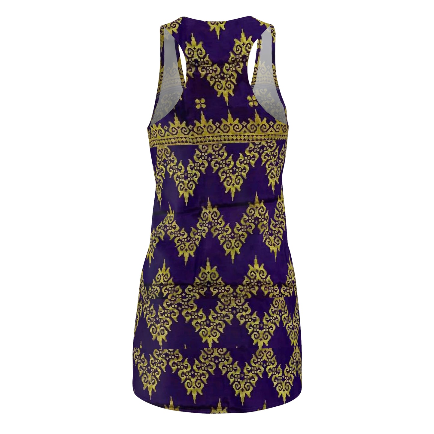 Philippines Filipino Batik Inspired Racerback Dress | Mindanao Purple Batik Crisply PRINTED Multi Cultural dress