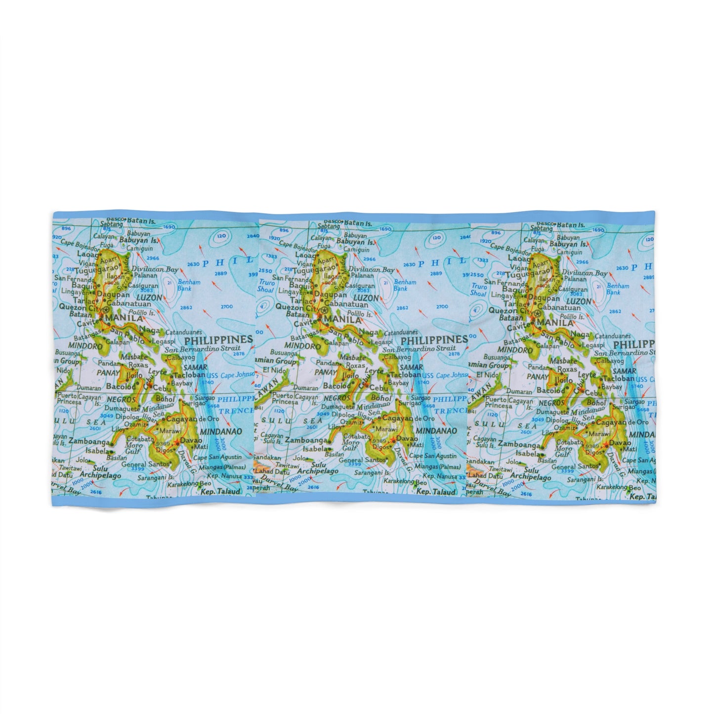 Philippine Map beach Towel | Filipino map Towel | Philippine Archipelago map summer beach towel