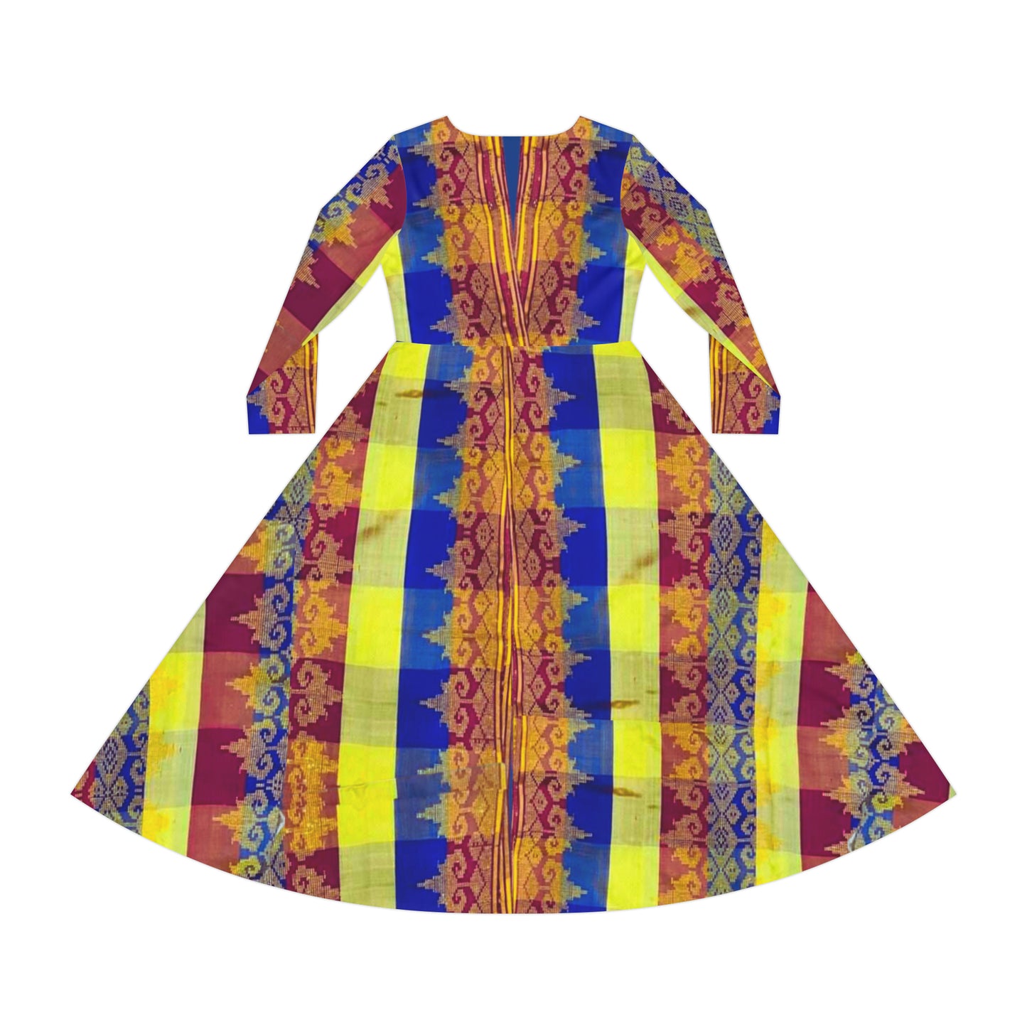 Philippines Filipino Mindanao BAtik inspired Women's Long Sleeve Dance Dress | Crisply PRINTED