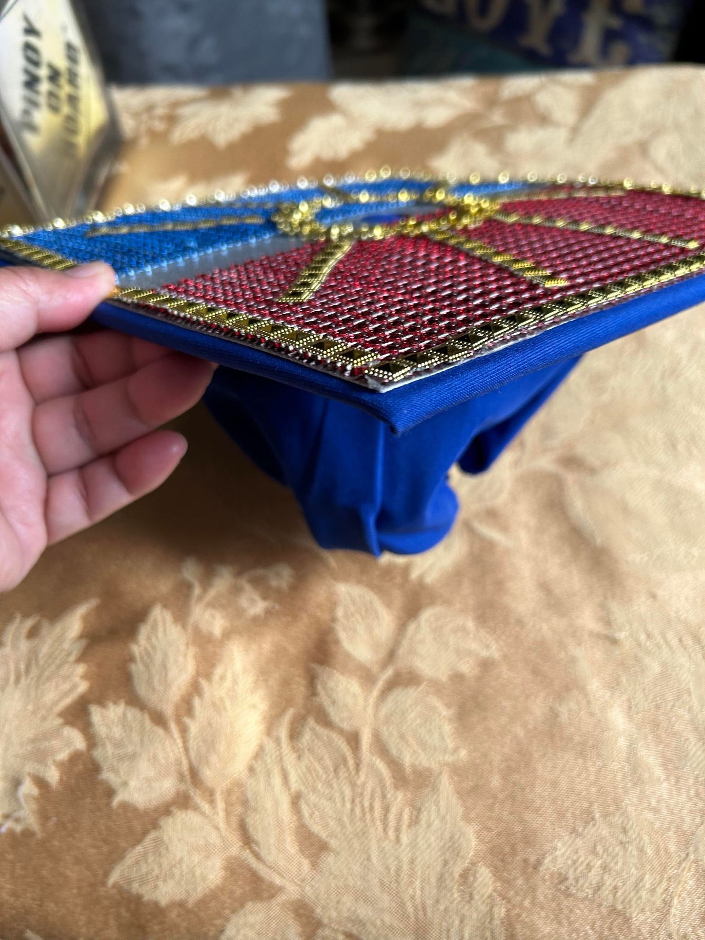Philippine Flag theme Graduation cap cover, Filipino Flag hat cover bedazzled with blings. Class 2023, Graduation Gift, tassel top