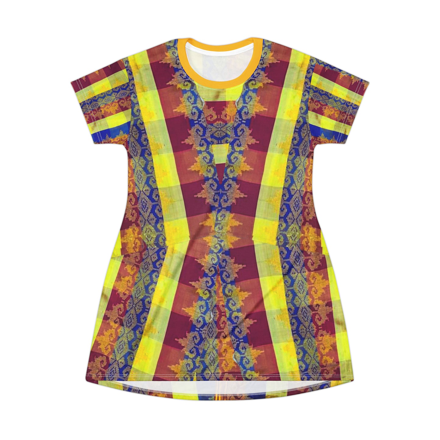 Philippines Filipino Batik inspired T-Shirt Dress | Mindanao batik mulit color Crisply PRINTED
