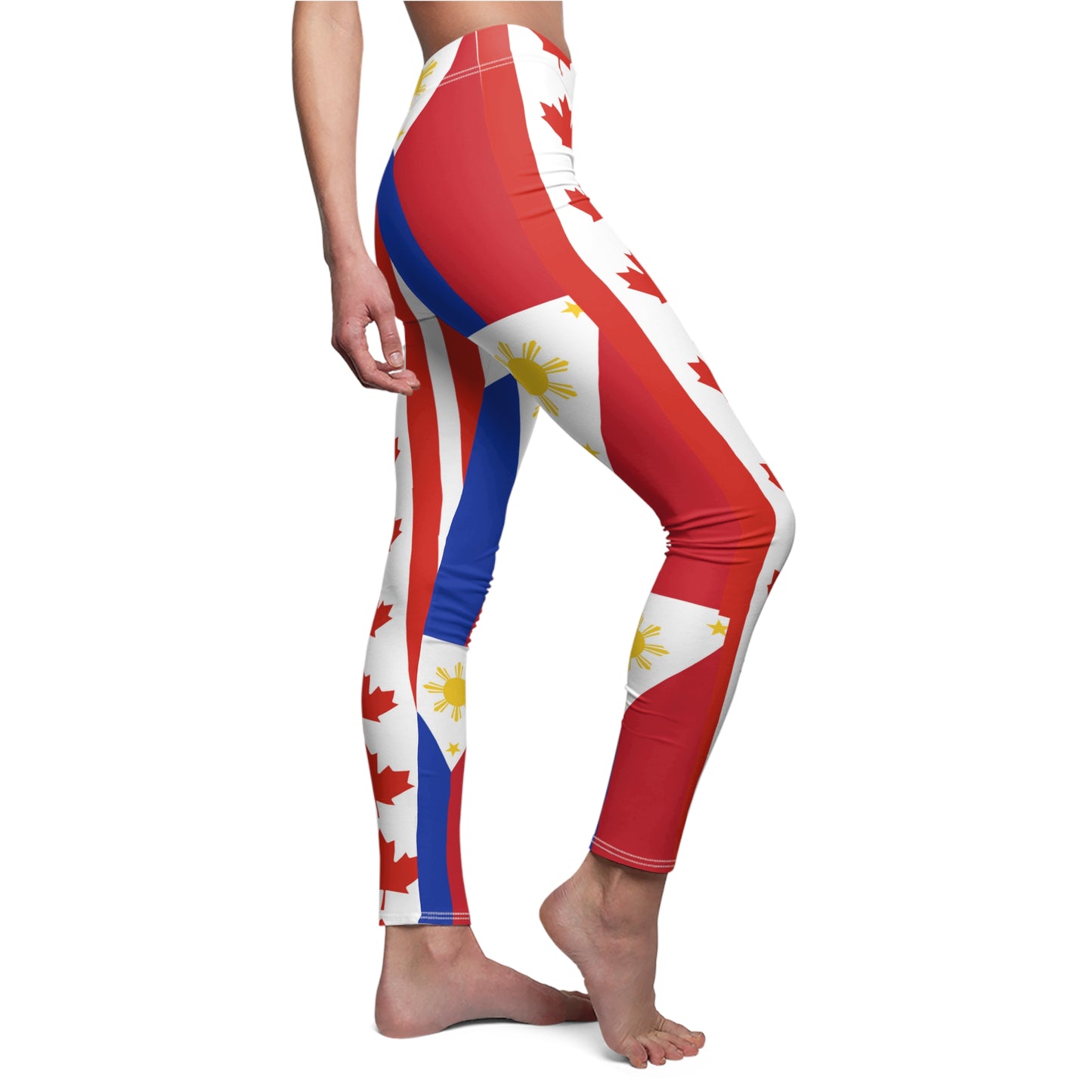 Philippines Canada Mixed Flag Women's Casual Leggings