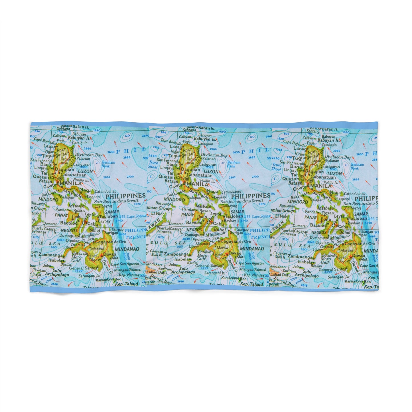 Philippine Map beach Towel | Filipino map Towel | Philippine Archipelago map summer beach towel