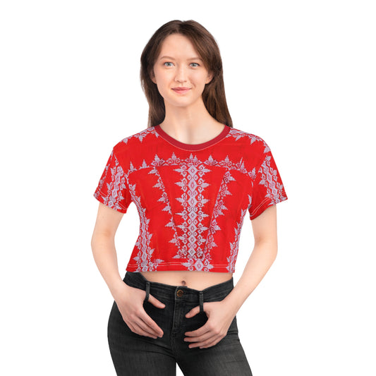 Philippines Filipino Midanao BAtik inspired top tee for ladies. crisply Printed Red Philippine Womens Shirt