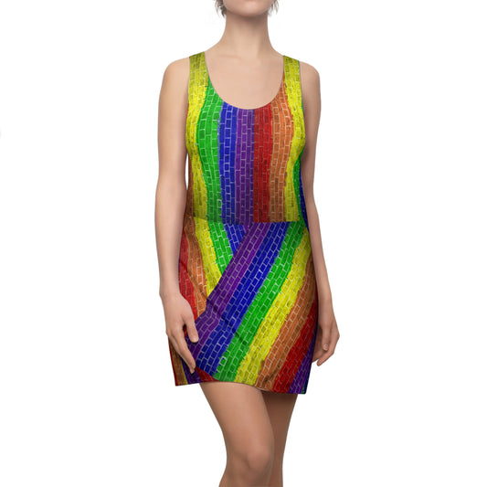 LGBT Rainbow pride Inspired Racerback Dress | Pride Rainbow Crisply PRINTED summer dress pride parade