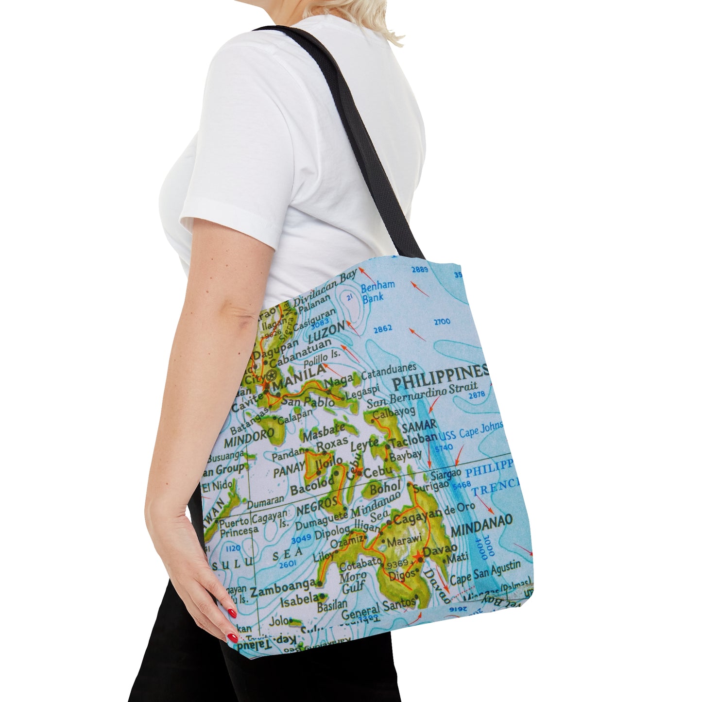 Philippine Map High Quality Tote Bag | Unique Filipino Gift Idea | Shopping Gym Work tote bag| Crisply Printed