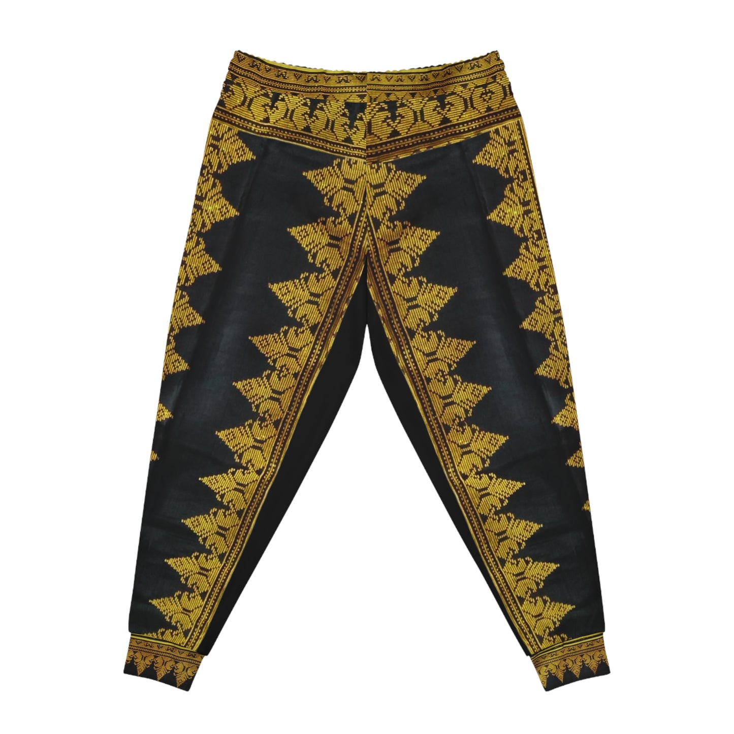 Philippine Batik Inspired crisply PRINTED Athletic Joggers | Black & Gold batik theme Multi Cultural | Independence Day Attire.