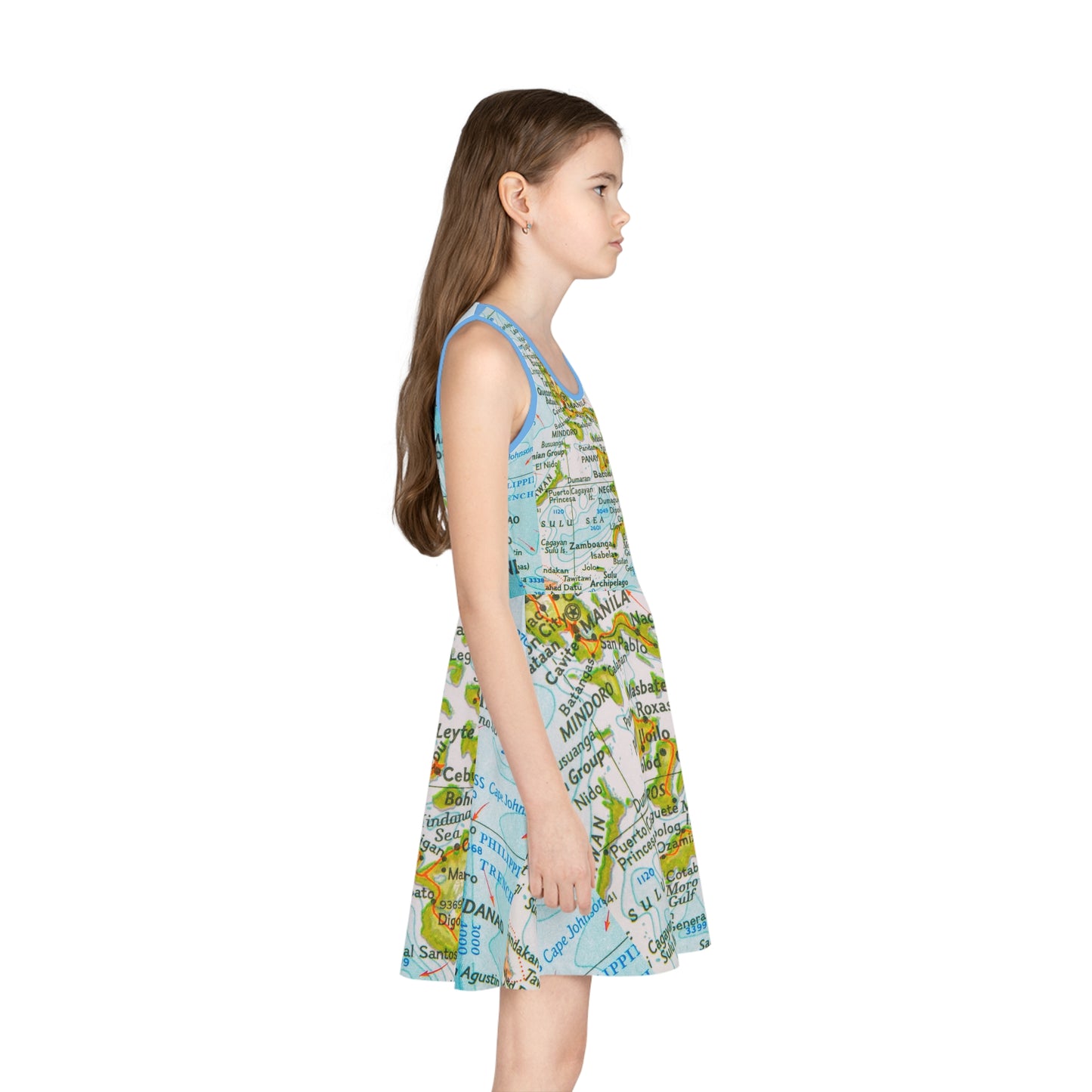 Philippine Map Sundress for kids |Filipino Culltural Sundress Girls Costume | Independence day celebration Kids Costume